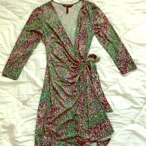 Bcbg for print wrap dress